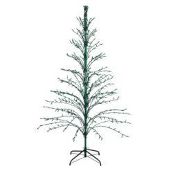 Northlight 6' Pre-Lit Green Cascade Twig Tree Christmas Outdoor Decor - Green Lights