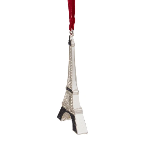 Northlight 3.5" Silver And Blue Eiffel Tower Christmas Ornament Plated With Crystal Accents - Image 3