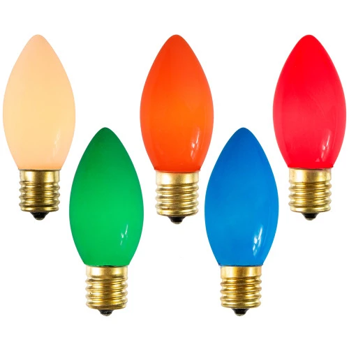 Northlight Pack Of 25 C9 Multi-Color Opaque Christmas Replacement Bulbs - Image 2