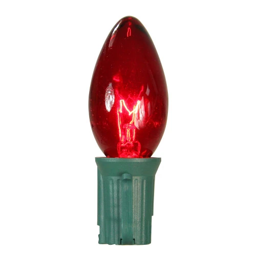 Northlight Pack Of 25 Transparent Red C9 Christmas Replacement Bulbs - Image 3