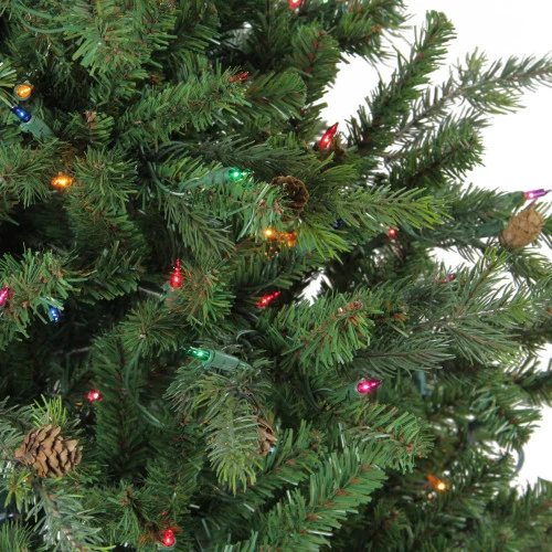 Northlight 4.5' Pre-Lit Full Hunter Fir Artificial Christmas Tree - Multicolor Lights - Image 2