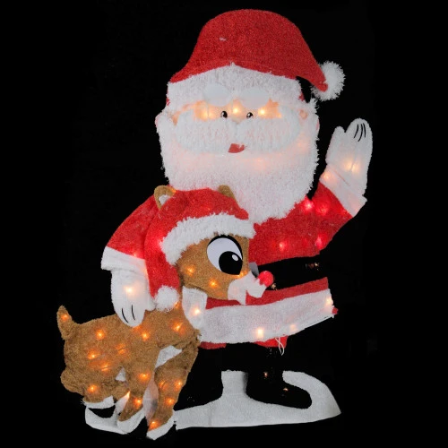 Northlight 32" Red And White Prelit Waving Santa Claus Christmas Outdoor Decor - Image 2