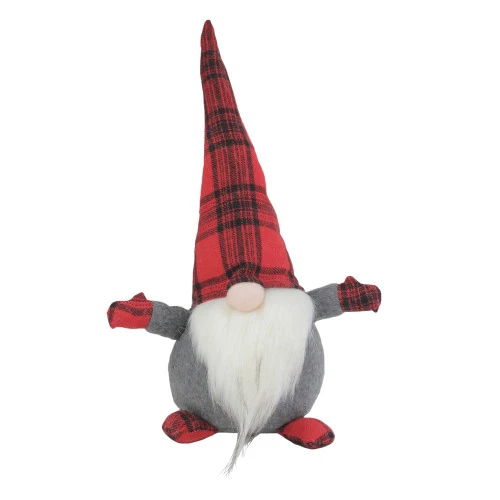 Northlight 26" Red And Black Plaid Christmas Gnome Tabletop Decor