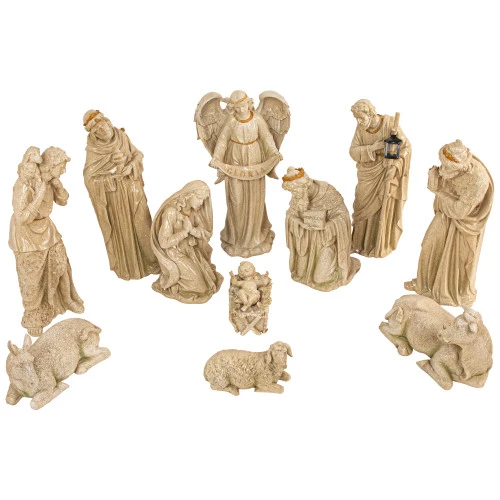 Northlight 11-Piece Speckled Brown Traditional Religious Christmas Nativity Set 22.75" - Image 2