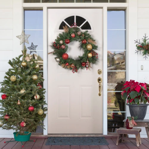 Northlight Green Mixed Foliage And Ornaments Artificial Christmas Wreath, 30-Inch, Unlit - Image 2