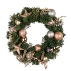 Northlight Pine And Ball Green Artificial Christmas Wreath - 24-Inch, Unlit