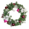 Northlight Poinsettia And Eucalyptus Artificial Christmas Wreath - 24-Inch, Unlit
