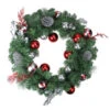 Northlight Red And Silver Ornaments Artificial Christmas Wreath - 24-Inch, Unlit