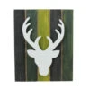 Northlight 13" Wood Deer On Green Washed Pallet Inspired Frame Christmas Wall Hanging