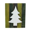 Northlight 13" Wood Tree On Green Washed Pallet Inspired Frame Christmas Wall Hanging