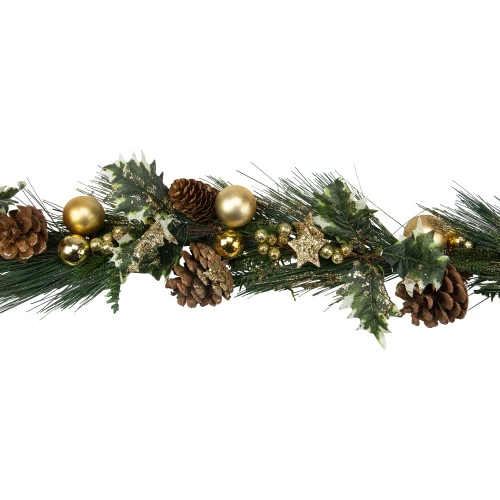 Northlight 6ft Long Needle Pine With Winter Foliage And Stars Christmas Garland - Unlit - Image 2