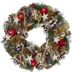 Northlight Frosted Berries, Fruit And Pine Cone Artificial Christmas Wreath - 10.5-Inch, Unlit