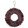 Northlight 12.5" Burgundy Glitter Pine Cone Artificial Christmas Wreath - Unlit