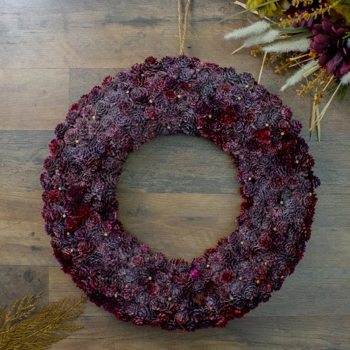 Northlight Red Glittered Pine Cone Artificial Christmas Wreath - 18-Inch, Unlit - Image 2
