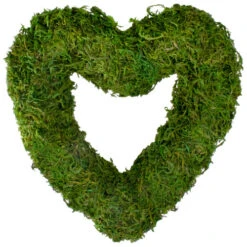 Northlight Reindeer Moss Heart Twig Artificial Wreath, Green 13.5-Inch
