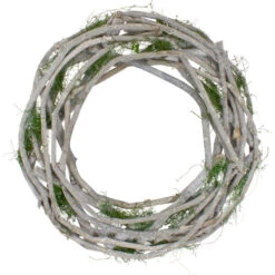 Northlight Twig And Moss White Artificial Spring Wreath - 14-Inch, Unlit