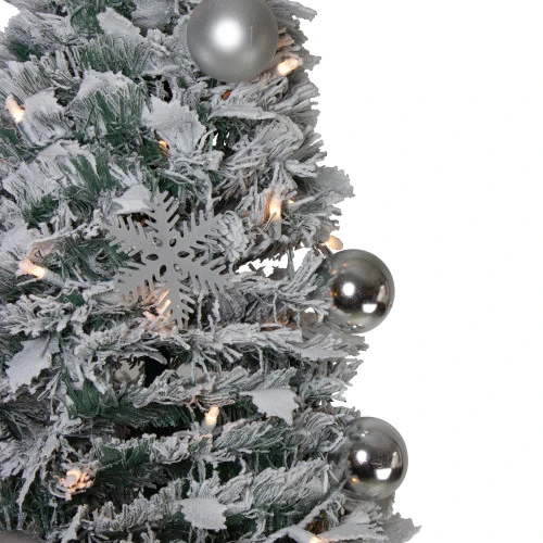 Northlight 6' Pre-Lit Flocked Pre-Decorated Pop-Up Artificial Christmas Tree - Image 2