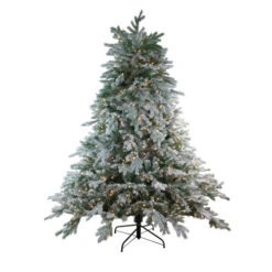 Northlight 9' Pre-Lit Full Frosted Butte Fir Artificial Christmas Tree - Clear Lights