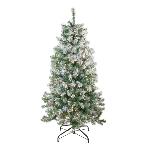 Northlight 4.5' Pre-Lit Medium Flocked Winema Pine Artificial Christmas Tree - Clear Lights