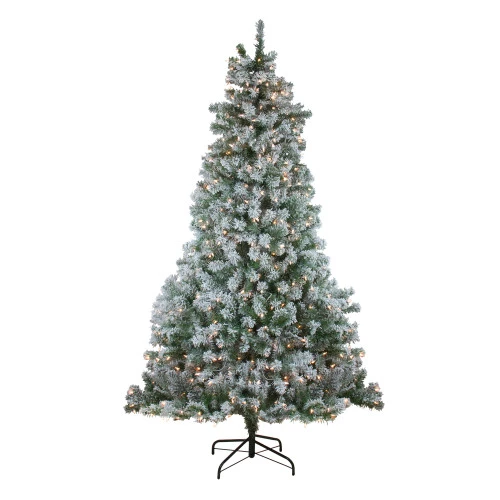 Northlight 6.5' Pre-Lit Medium Flocked Winema Pine Artificial Christmas Tree - Clear Lights