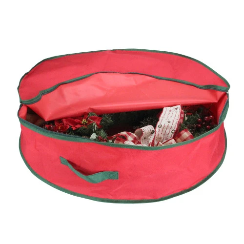 Northlight 24” Red And Green Christmas Wreath Storage Bag - Image 2