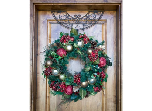 Northlight 24" Brown Holly Berry Design Adjustable Decorative Christmas Wreath Hanger - Image 2