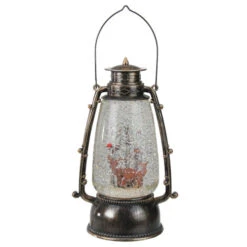 Northlight 9" Country Rustic Lantern With Reindeer Table Top Christmas Decoration
