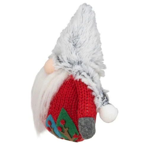 Northlight 6" Plush Red And Gray Stuffed Christmas Gnome - Image 3