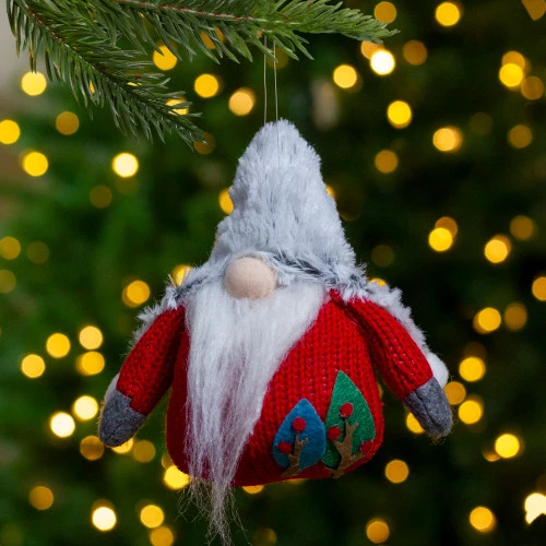 Northlight 6" Plush Red And Gray Stuffed Christmas Gnome - Image 2