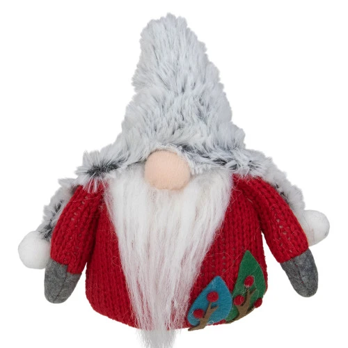 Northlight 6" Plush Red And Gray Stuffed Christmas Gnome