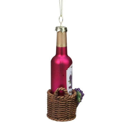 Northlight 6.25" Pink And Brown Wine Bottle Hanging Christmas Ornament - Image 2