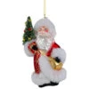Northlight 6.25" Santa Claus With Christmas Tree Glass Ornament