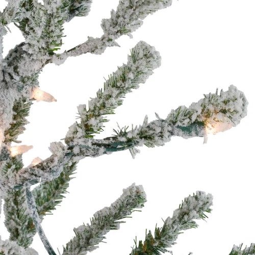 Northlight 5' Pre-Lit Medium Flocked Alpine Twig Artificial Christmas Tree - Warm White Lights - Image 2