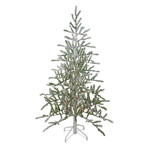 Northlight 5' Pre-Lit Medium Flocked Alpine Twig Artificial Christmas Tree - Warm White Lights