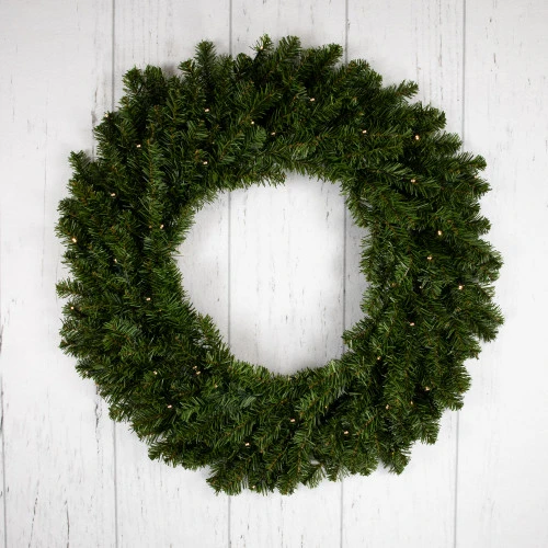 Northlight Pre-Lit Canadian Pine Artificial Christmas Wreath, 30-Inch, Clear Lights - Image 6