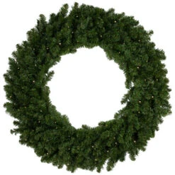 Northlight Pre-Lit Canadian Pine Artificial Christmas Double Wreath, 36-Inch, Clear LED Lights