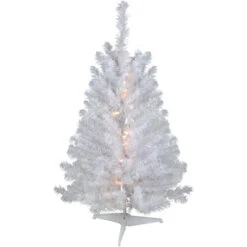 Northlight 3' Pre-Lit LED Snow White Medium Artificial Christmas Tree - Clear Lights