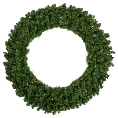 Northlight Pre-Lit Canadian Pine Artificial Christmas Wreath - 48-Inch, Clear Lights