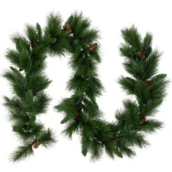Northlight 9' X 14" White Valley Pine With Pine Cones Artificial Christmas Garland - Unlit