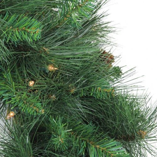 Northlight 9' X 14" Pre-Lit White Valley Pine Artificial Christmas Garland - Clear Lights - Image 2