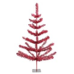 Northlight 3' Medium Red Tinsel Twig Artificial Christmas Tree, Unlit