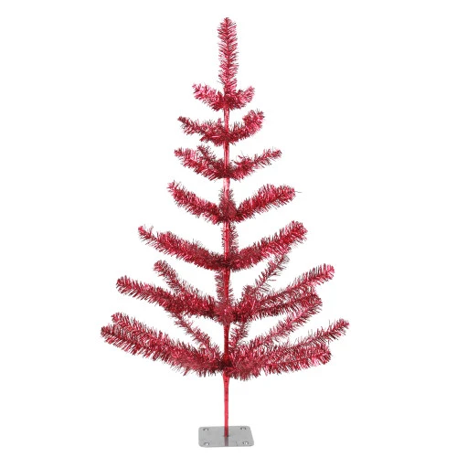Northlight 3' Medium Red Tinsel Twig Artificial Christmas Tree, Unlit