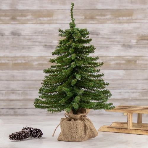 Northlight 18" Potted Downswept Mini Village Pine Medium Artificial Christmas Tree, Unlit - Image 2
