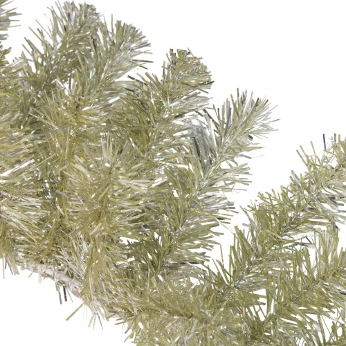 Northlight 9' X 12" Metallic Champagne Gold Artificial Christmas Tinsel Garland - Unlit - Image 3
