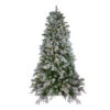 Northlight 7.5' Pre-Lit Flocked Rosemary Emerald Angel Pine Artificial Christmas Tree - Clear LED Lights