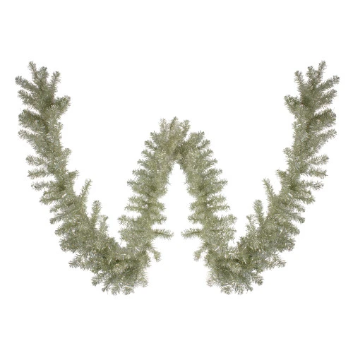 Northlight 9 X 12 Pre-lit Metallic Sterling Silver Artificial Christmas Tinsel Garland - Clear Lights
