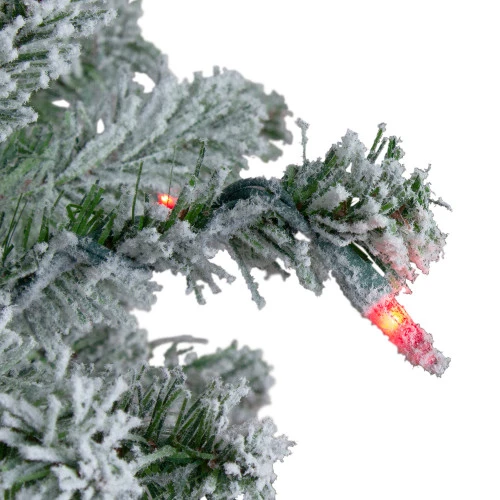 Northlight 6' Pre-Lit Flocked Alpine Artificial Christmas Tree - Multi Lights - Image 3