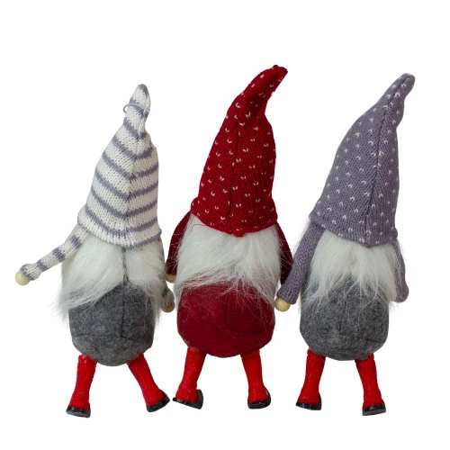 Northlight Set Of 3 Standing Gnome Christmas Ornaments 10" - Image 3