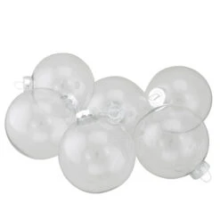 Northlight 6ct Clear And Silver Glass Christmas Ball Ornaments 3.25" (80mm)