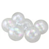Northlight 6ct Clear And Silver Iridescent Glass Ball Christmas Ornament Set 3.25" (80mm)